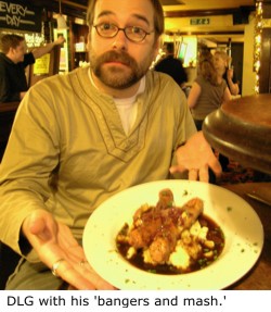 Daniel Graf with his bangers and mash.