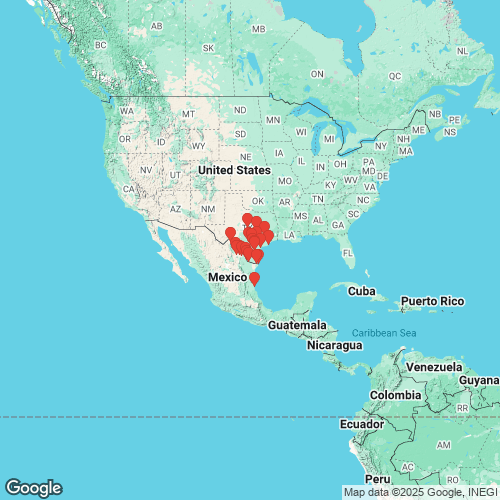 specimens map of Cyrtonaias berlandierii