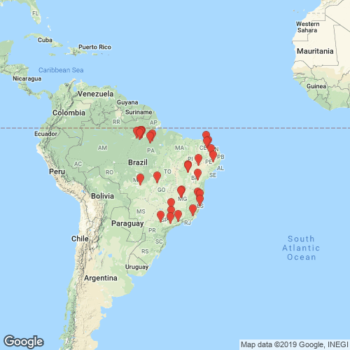 specimens map of Anodontites obtusa